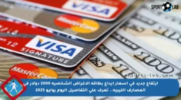 ارتفاع جديد في أسعار إيداع بطاقة الأغراض الشخصية 2000 دولار في المصارف الليبية.. تعرف على التفاصيل اليوم يوليو 2025